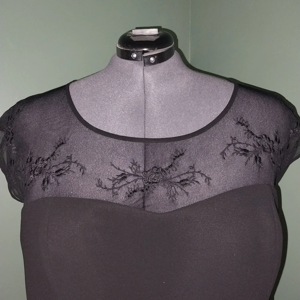 Torrid Floral Mesh Embroidered Illusion Special Occasion Dress- Size 26 - Picture 3 of 6